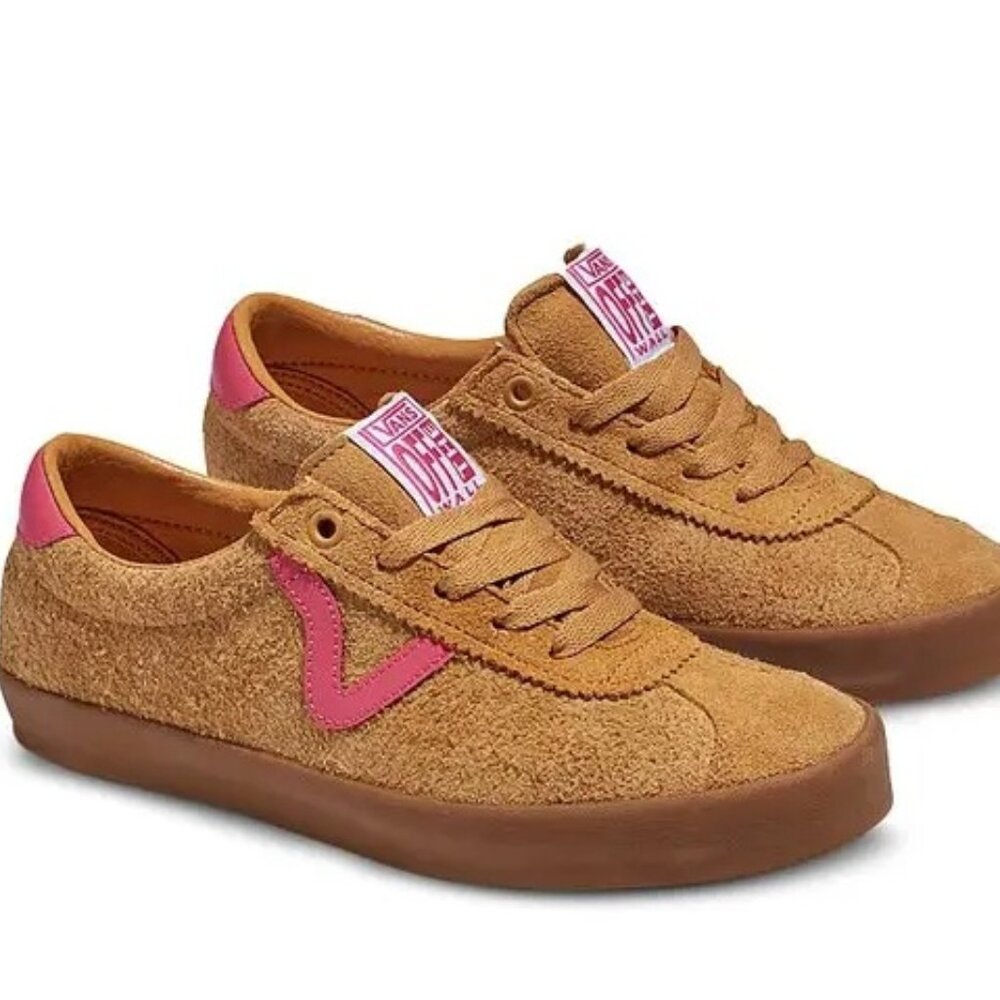 Vans Sport Low Gum Sole Yellow Pink Suede Leather